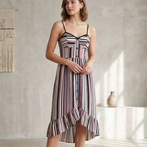 Maurices Women's Striped Casual Button Down Maxi Dress Size M